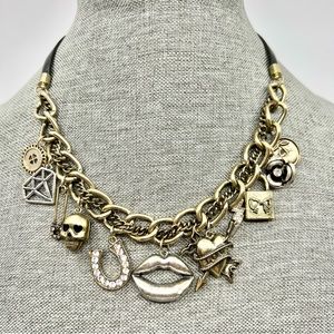 Betsey Johnson ‘Black Label’ Frontal Charm Necklace Rare/HTF!